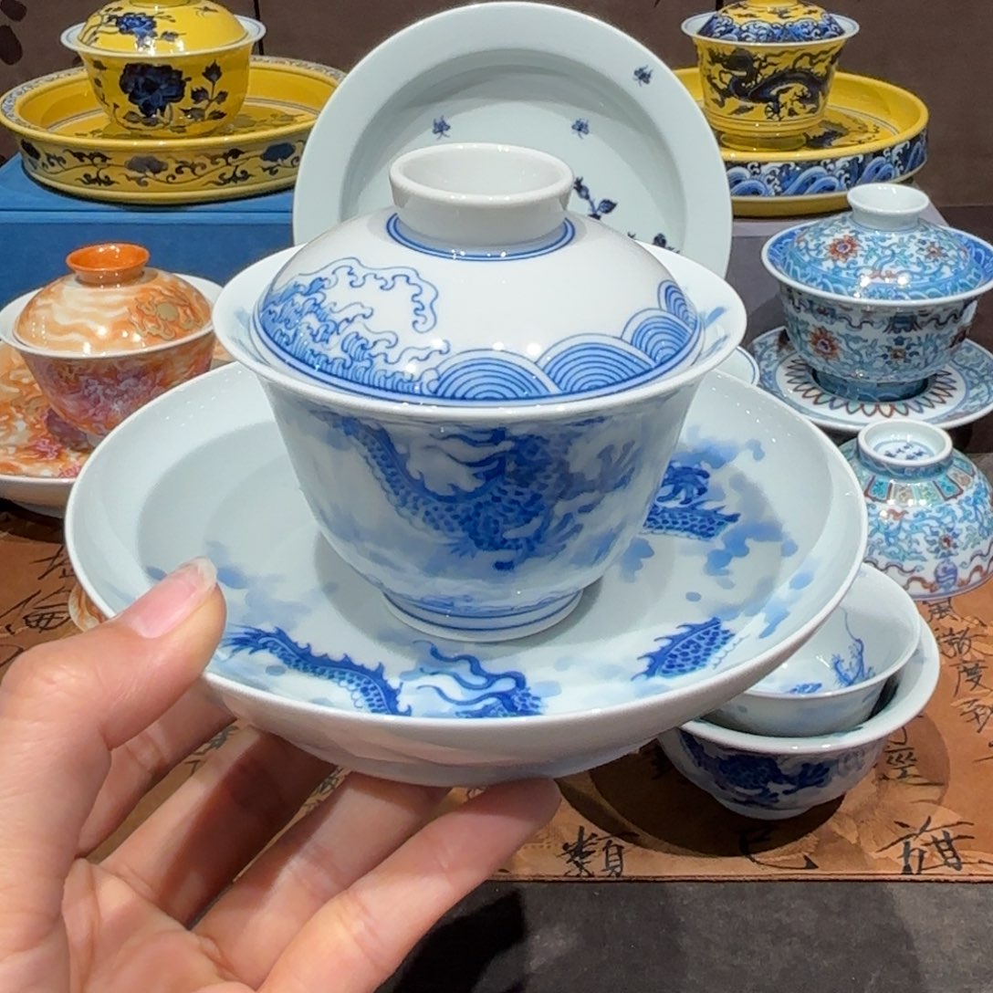 瓷片手工手绘陶瓷茶具