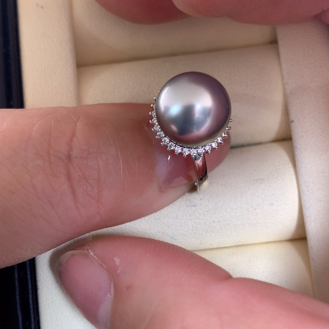 海水珍珠戒指银S925镶嵌