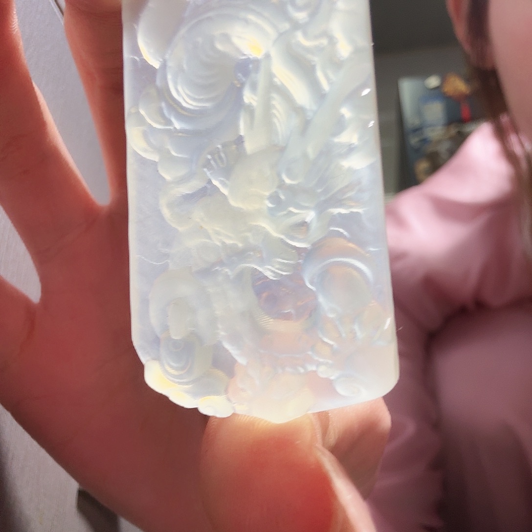 蛇纹石玉 龙牌未镶嵌