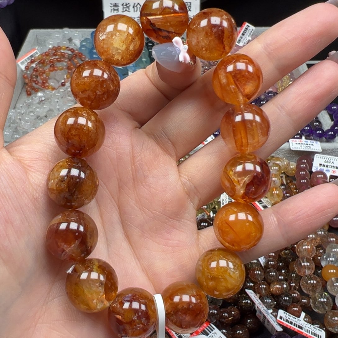 手链水晶未镶嵌卡14精品冰透红胶花48