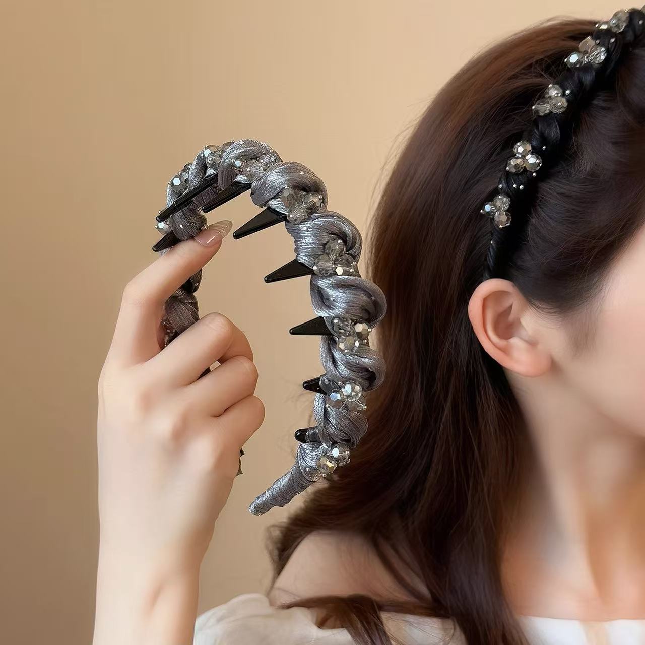 Z.X   麻花编织水钻发箍  34292