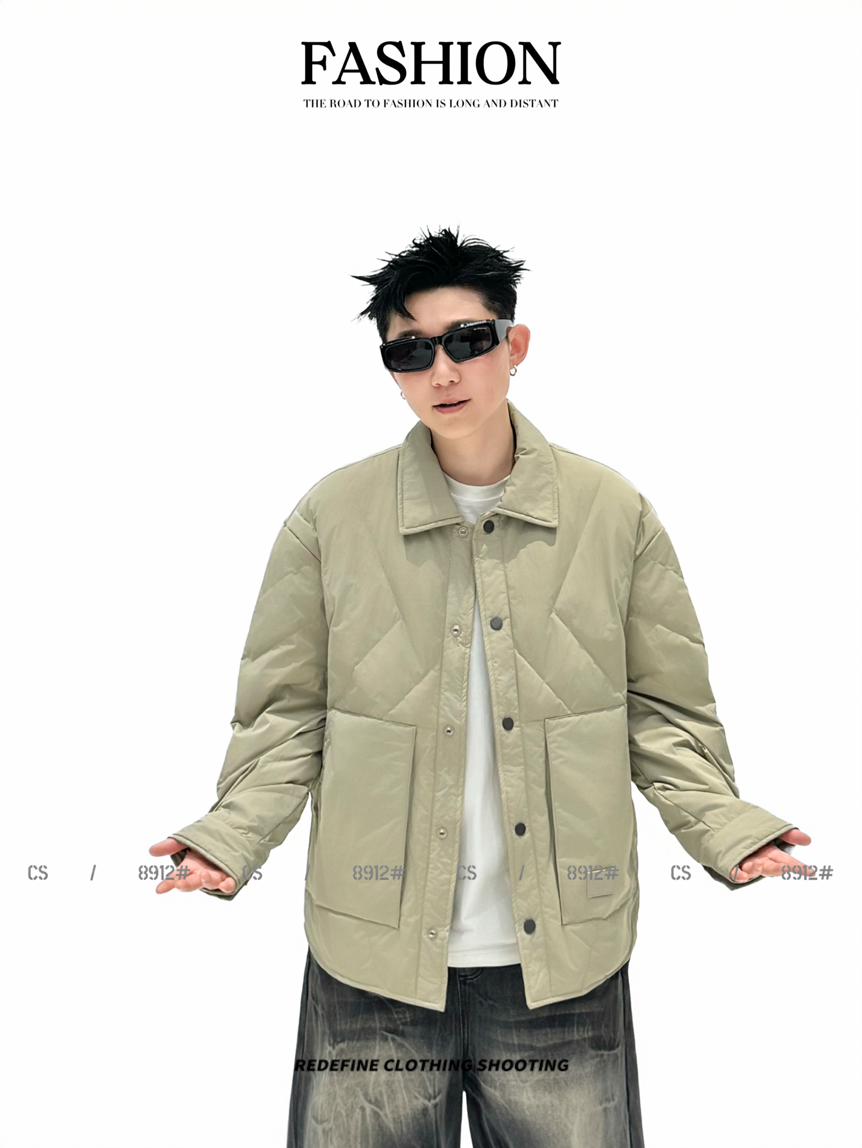 老谢专属#新国标羽绒服爆款休闲衬衫羽绒服轻薄羽绒服-8912