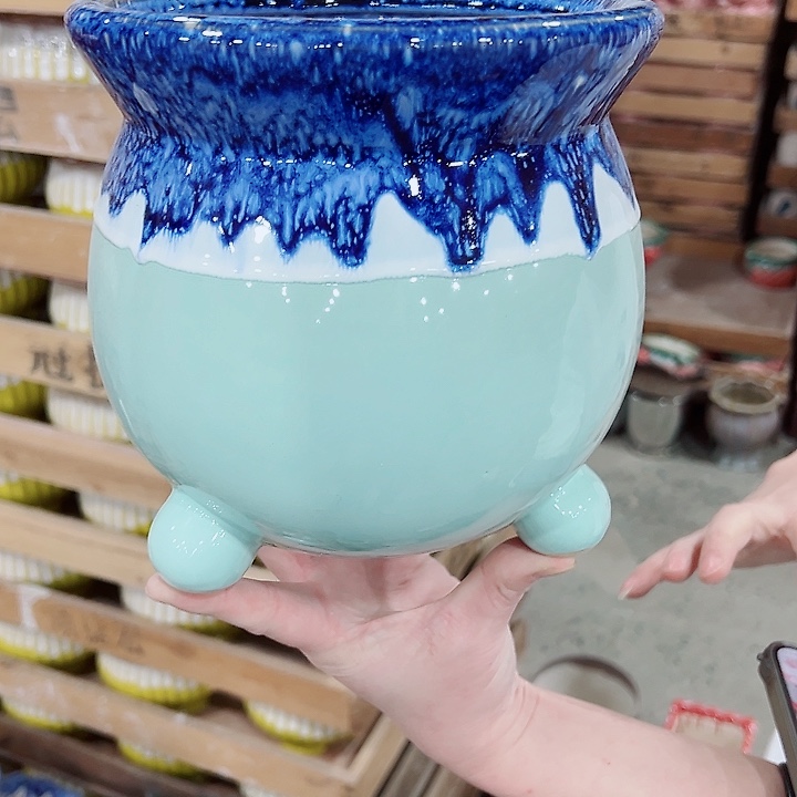 有孔，凑单福利满10元发货陶瓷多肉花盆！