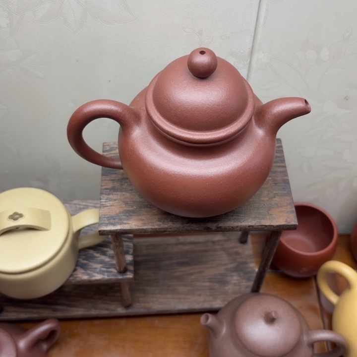 茶壶紫砂原矿半手工紫泥掇球300cc