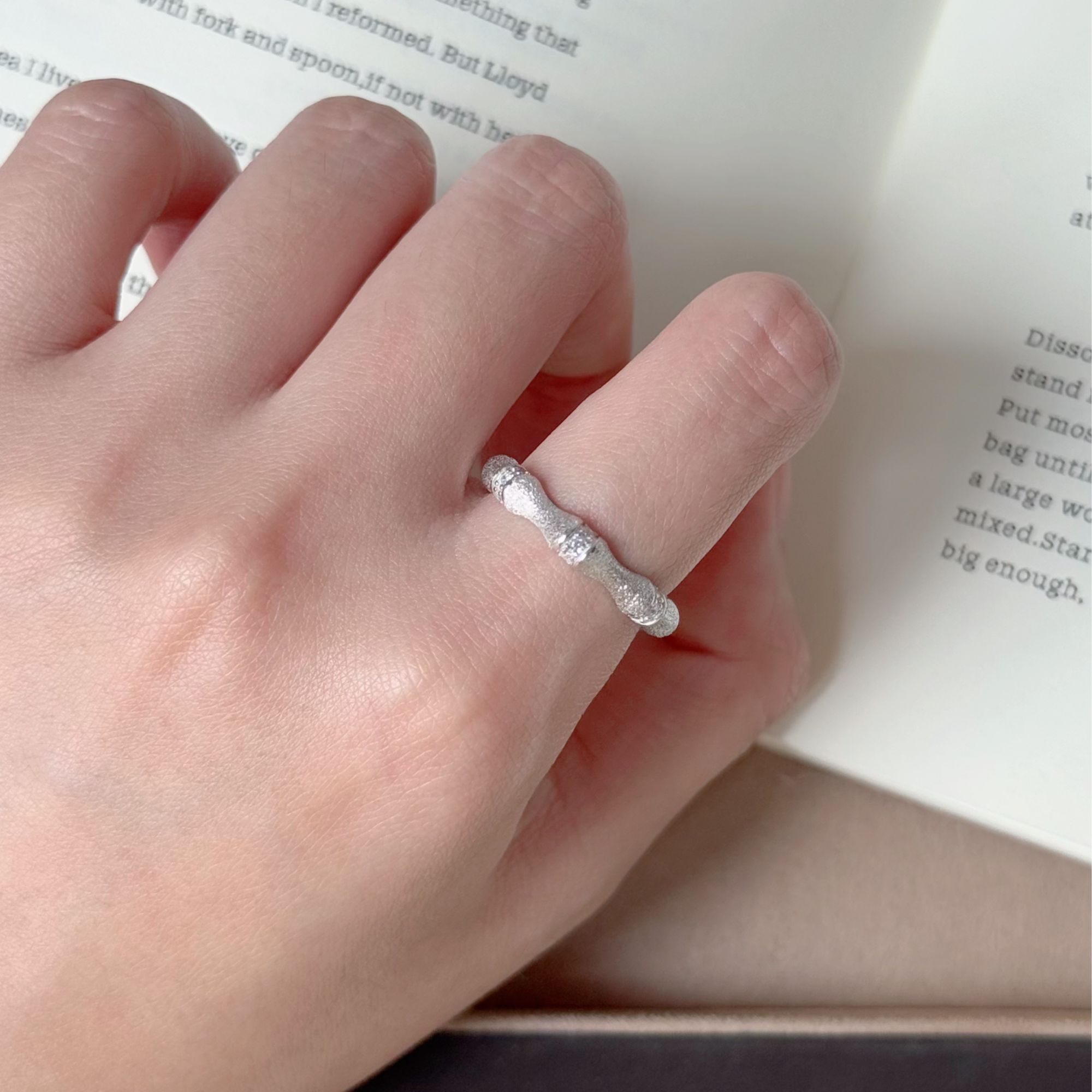 早兰 925银戒指 【拉丝竹节戒指】S925银戒指