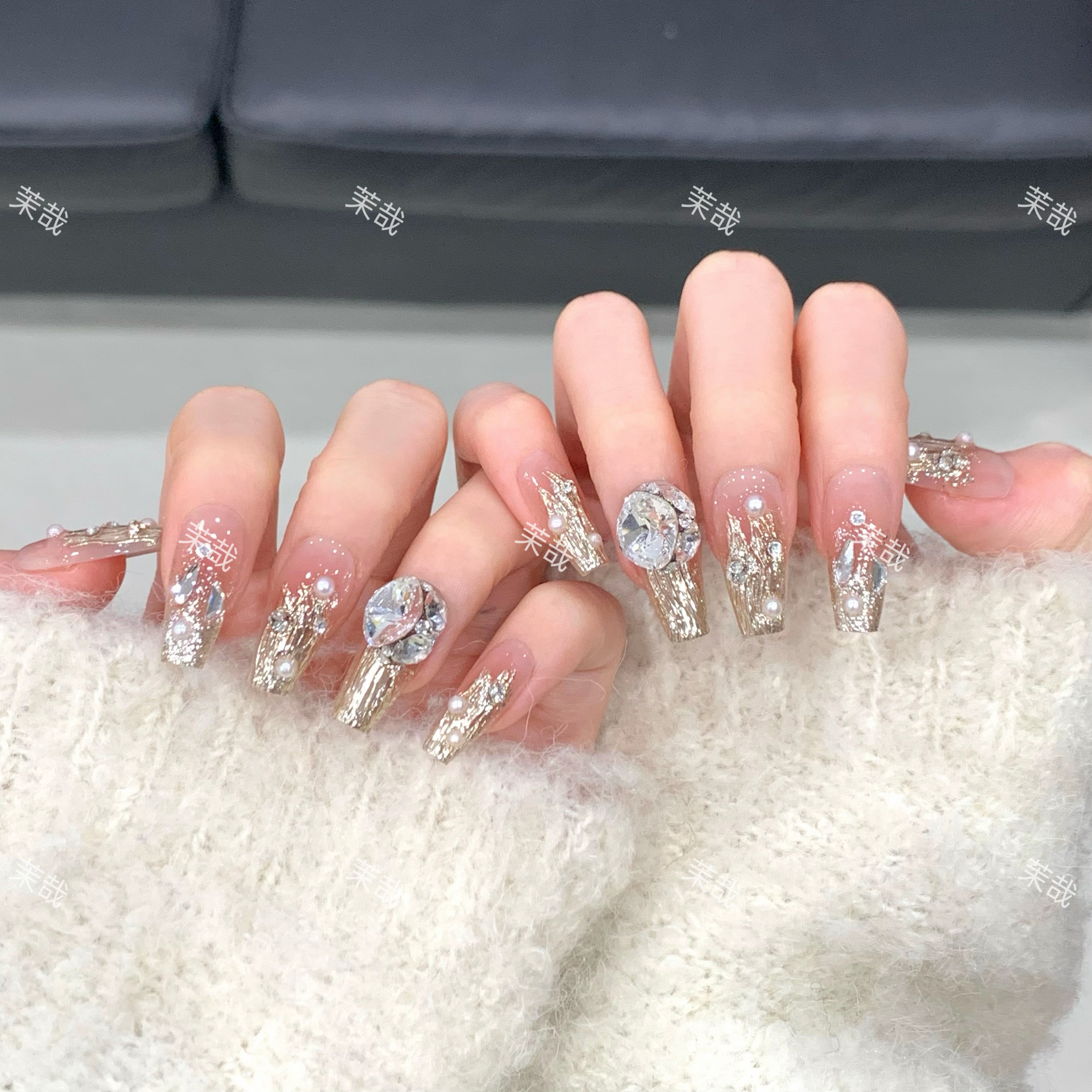 茉哉妮妮高定【施家全华/海德公主】纯手工定制美甲拆卸穿戴甲A3574