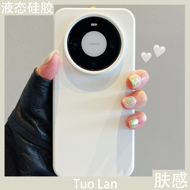 适用华为mate80promax新款手机壳牛奶白mate70液态硅胶p80荣耀500