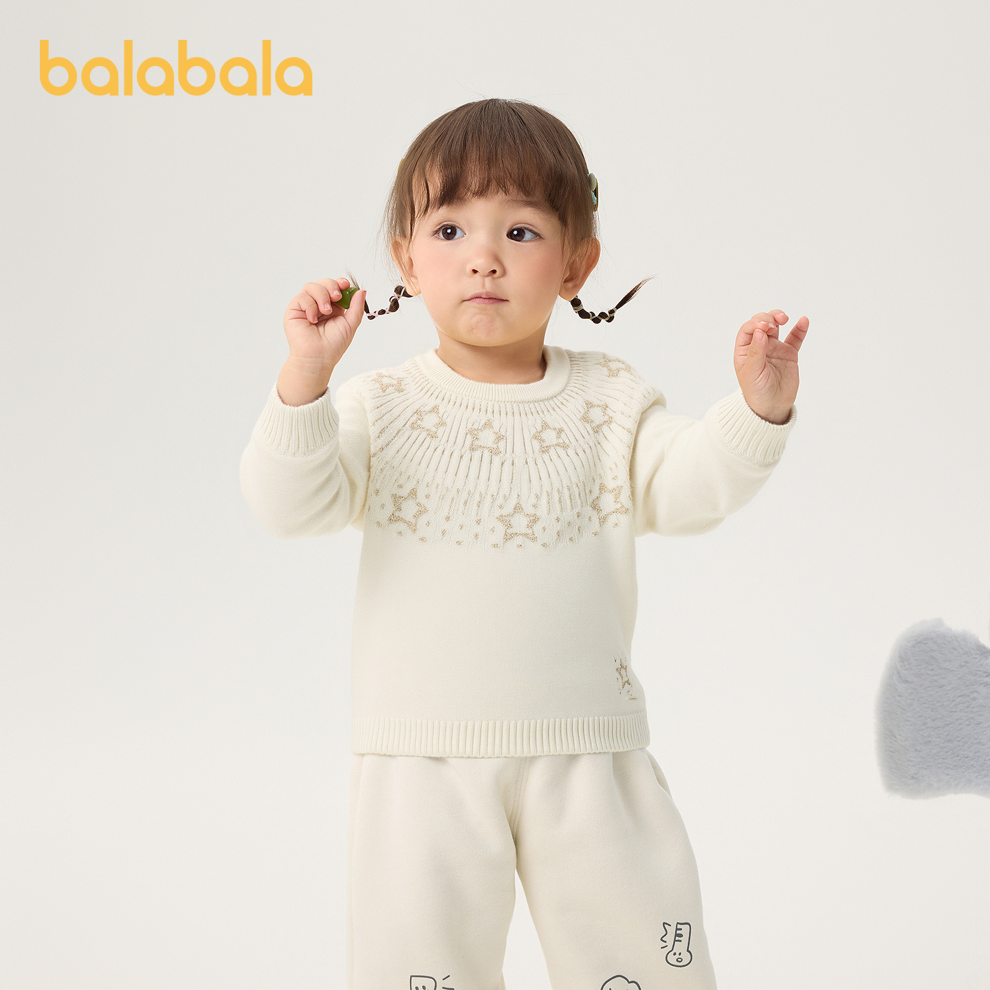【商场同款】巴拉巴拉儿童毛衣女童宝宝针织衫秋冬舒适新套头毛衫