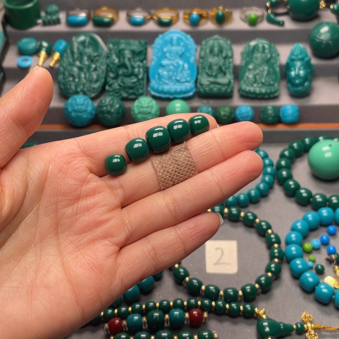 石材****老油绿老型五连珠9，10，11