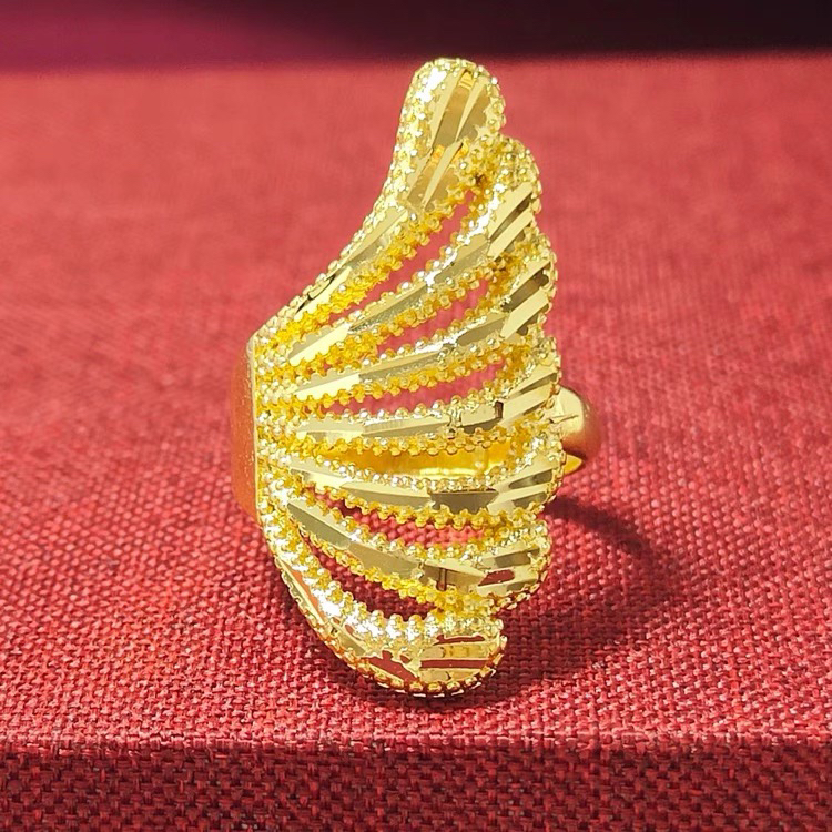 足银戒指 满福MANFU 大凤尾戒指2903