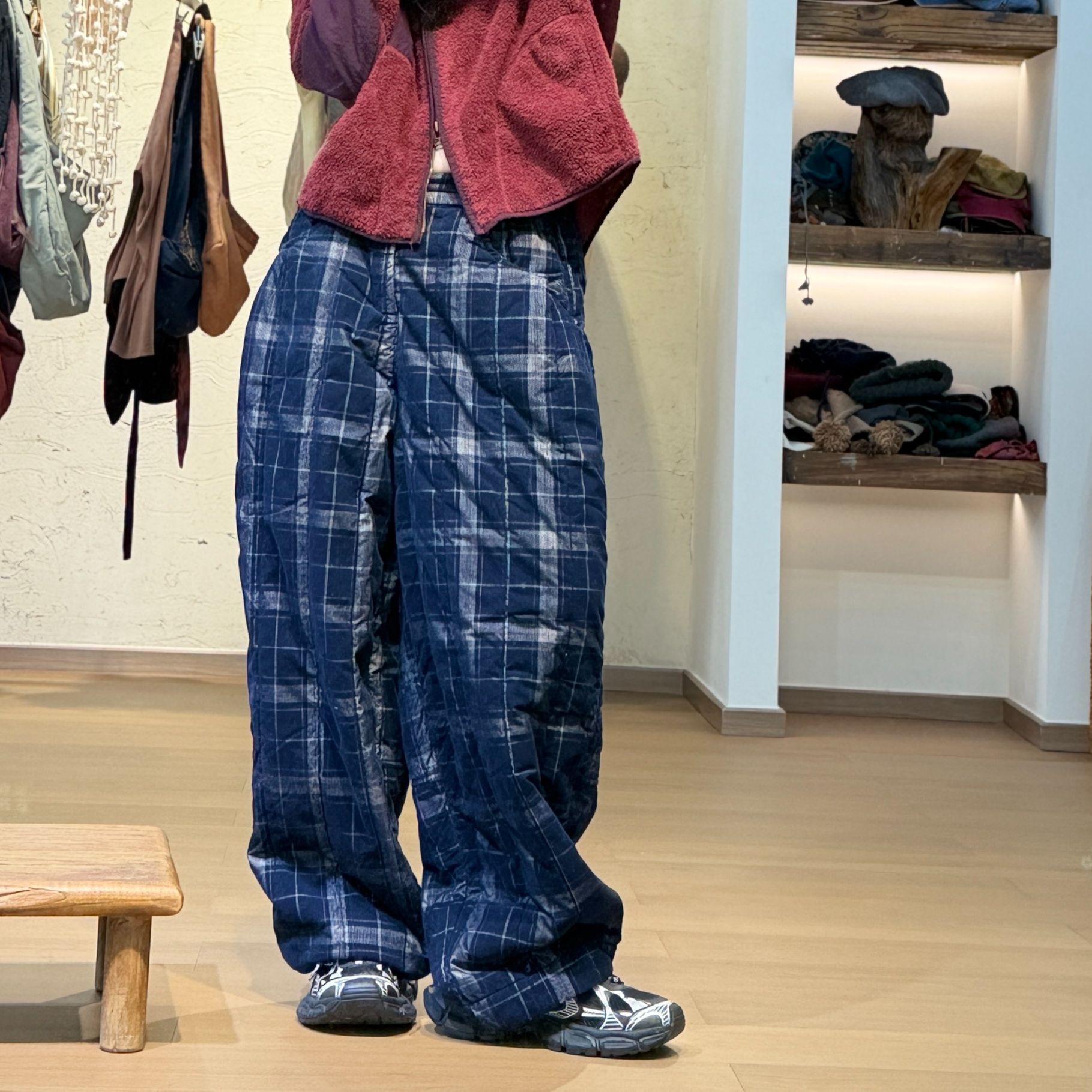 忆古朴拙色织坑条休闲棉裤2575A