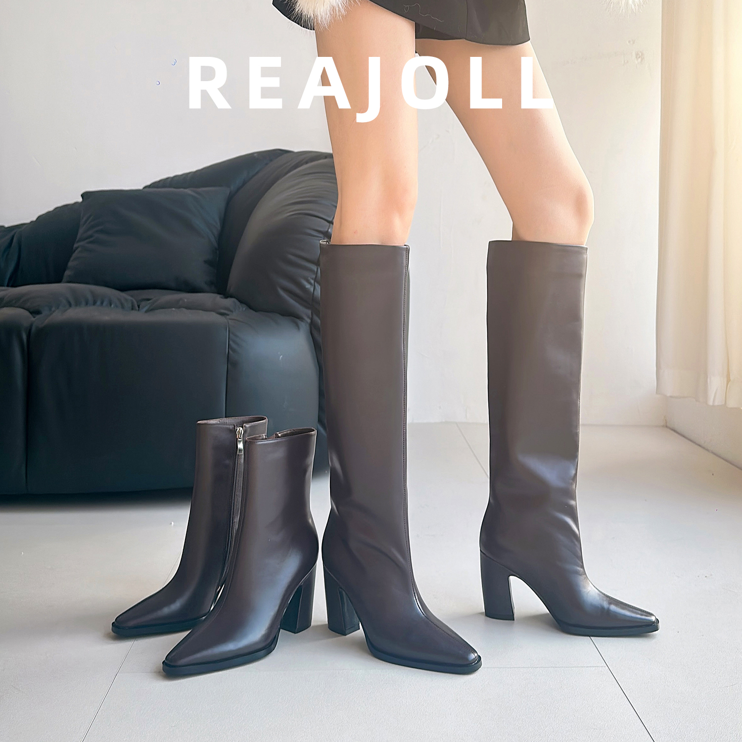长筒靴子女2025秋冬新款粗高跟法式宽版巨好看洋气不过膝高筒长靴