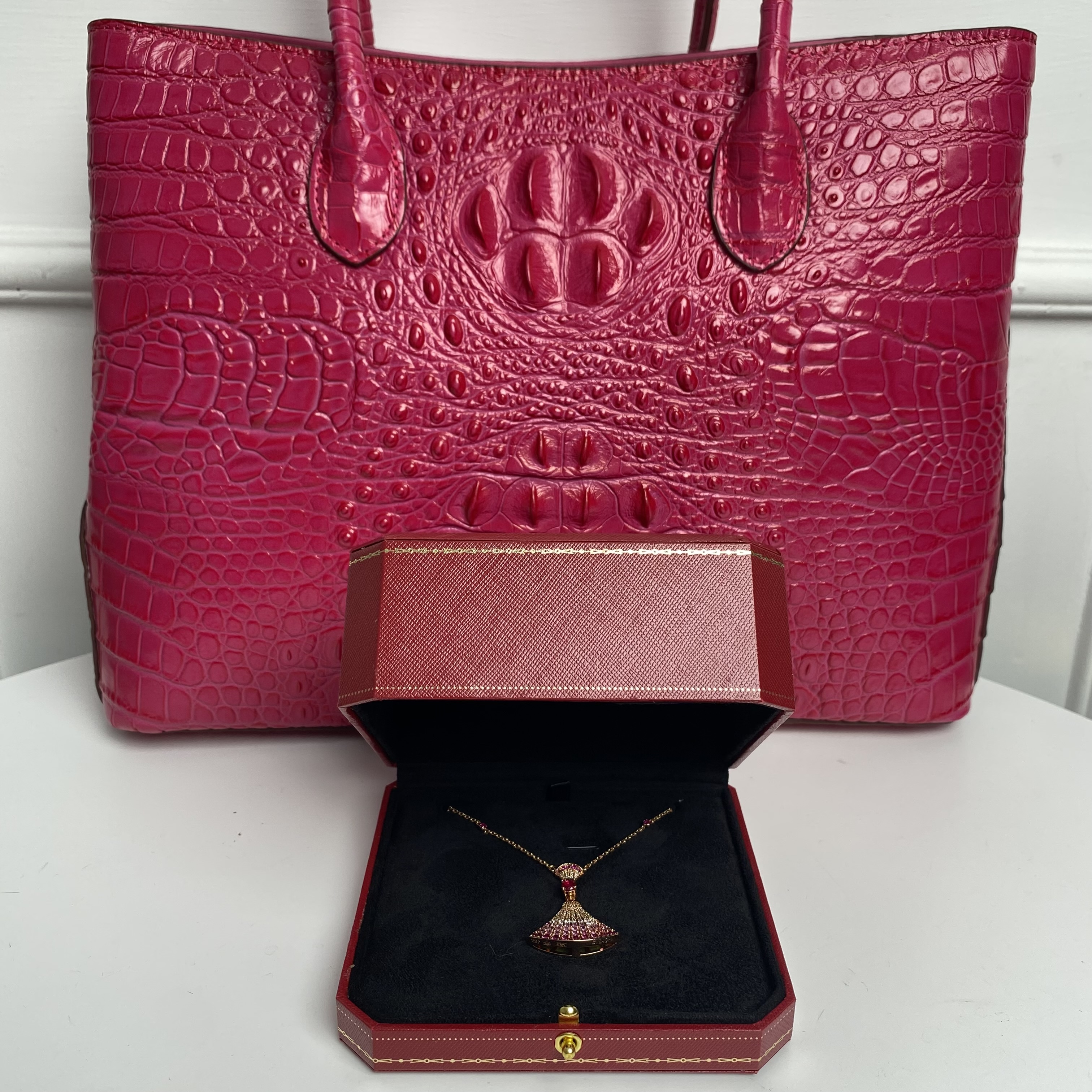 合成（培育）红宝石2122项链--红--精工红项链赠礼盒