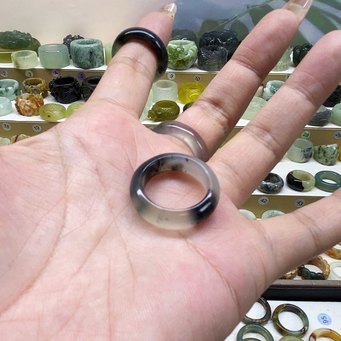 五***_岫玉未镶嵌天然玉石戒指