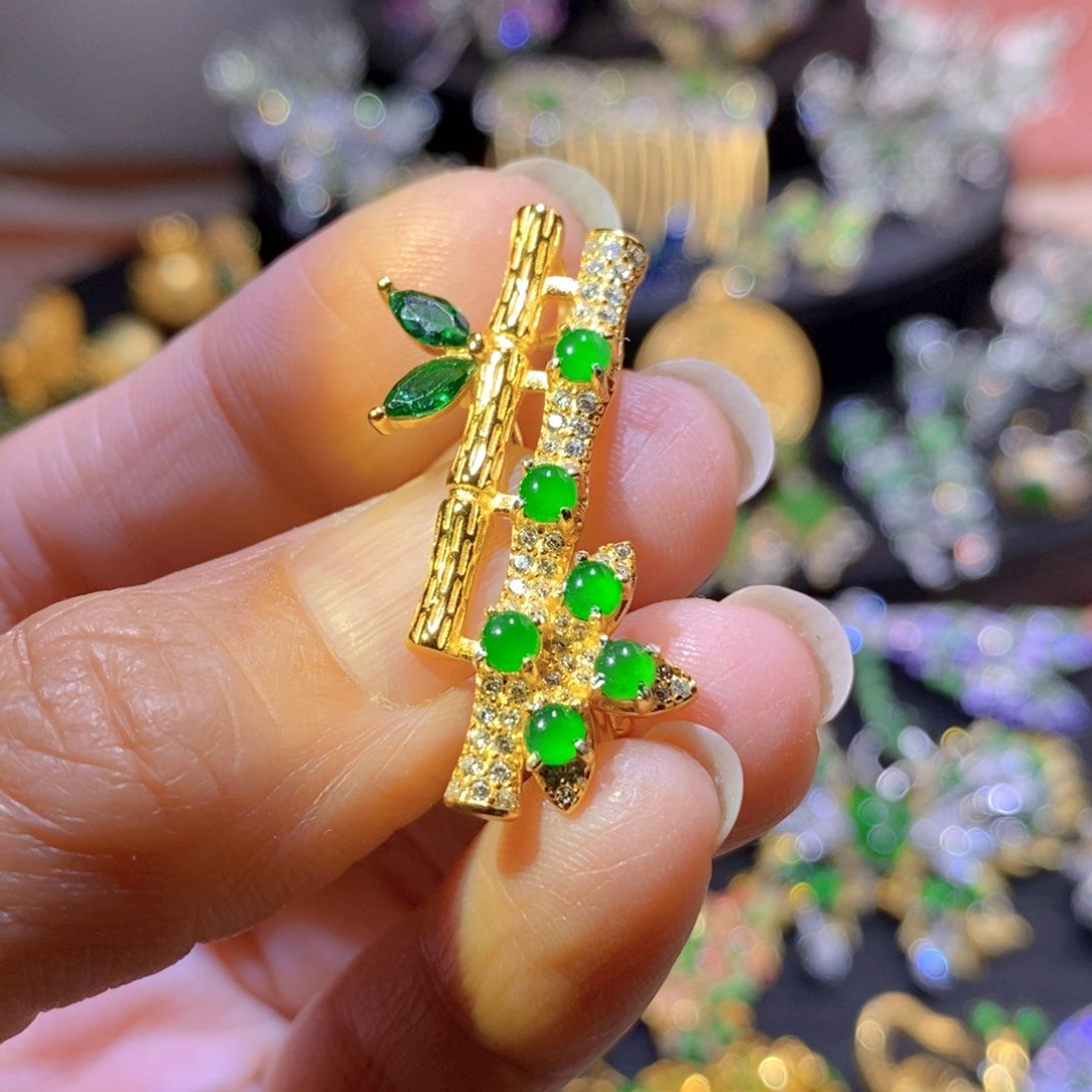 吊坠(不含链)银S925镶嵌翡翠