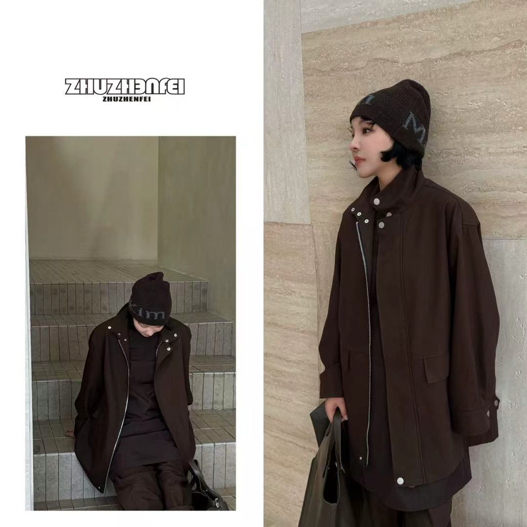 ZHUZHENFEI【自在翩然】气质时尚简约工装短外套Z353073