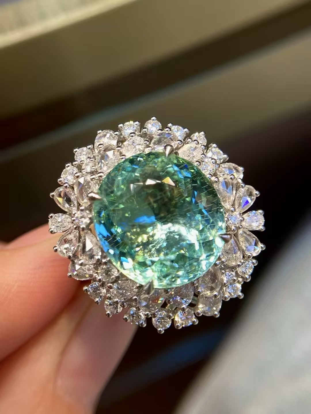 18K金帕拉伊巴碧玺戒指主石8.32克拉-SL948848