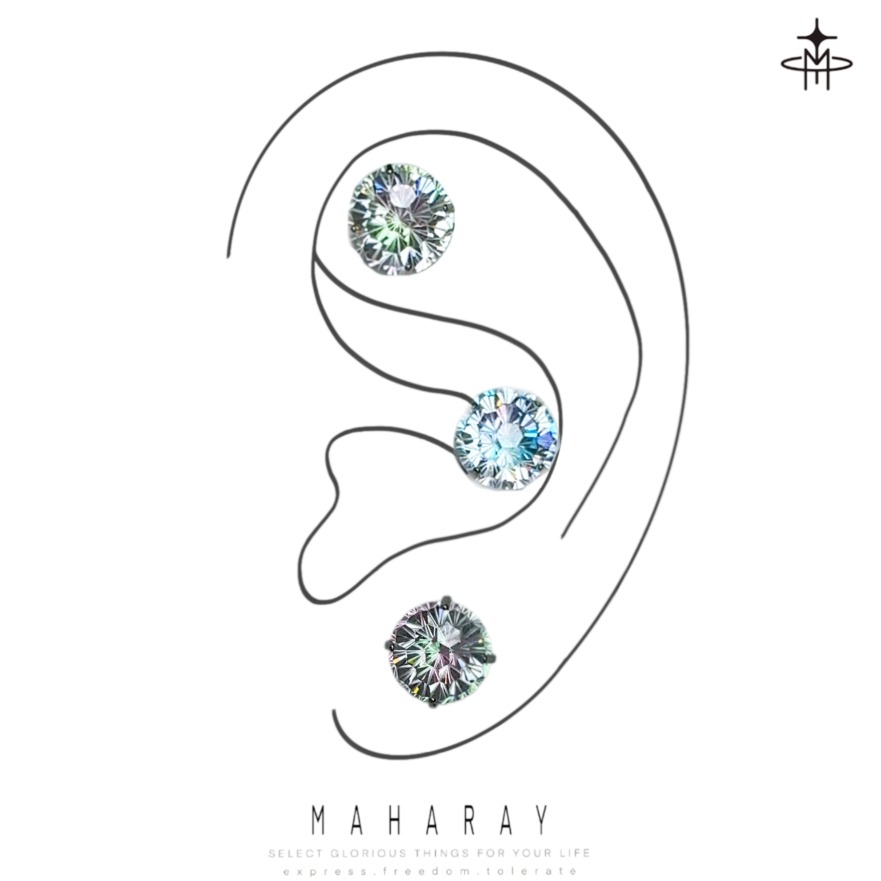 合金锆石耳饰 《璀璨烟火切》钛合金耳饰轻奢镶嵌千金风气质耳钉