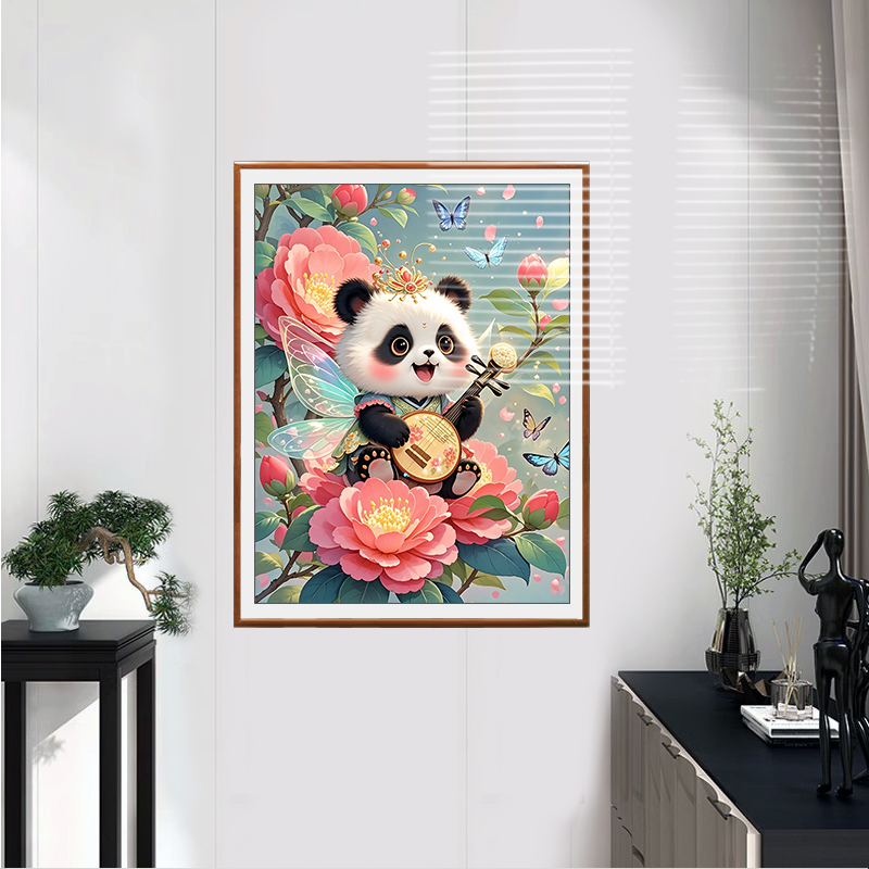 【新疆长绒棉绣布礼盒版】7006十二花神奏乐版-十一月山茶花十字绣