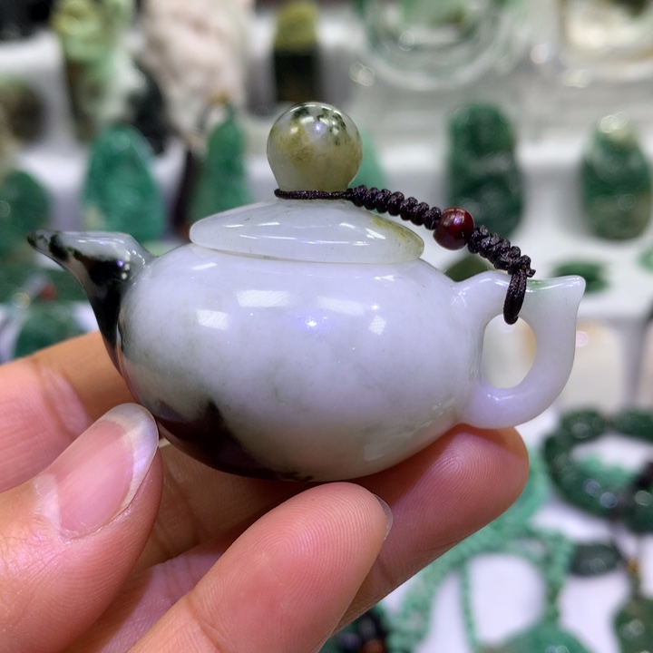 独山玉未镶嵌把把壶