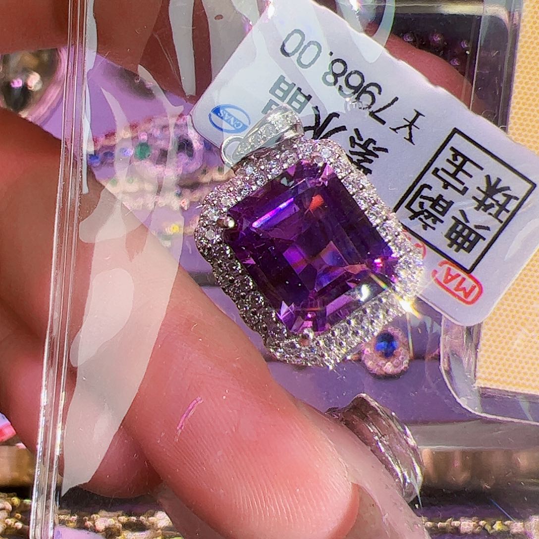 紫晶紫水晶银S925镶嵌