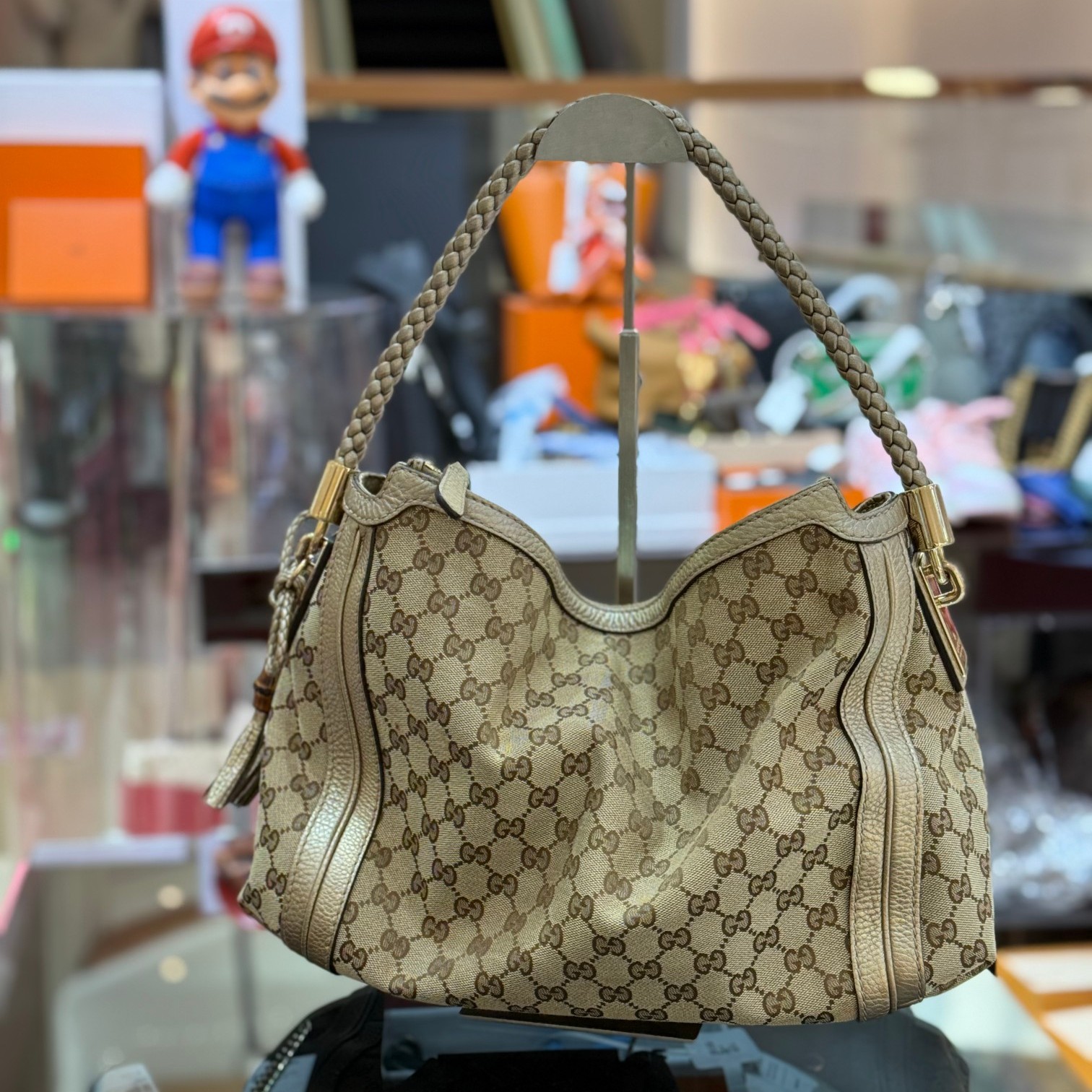 95新 GUCCI/古驰 老花托特单肩包/ss3166