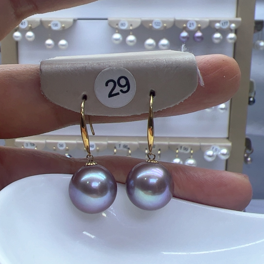 淡水珍珠耳饰18K金镶嵌