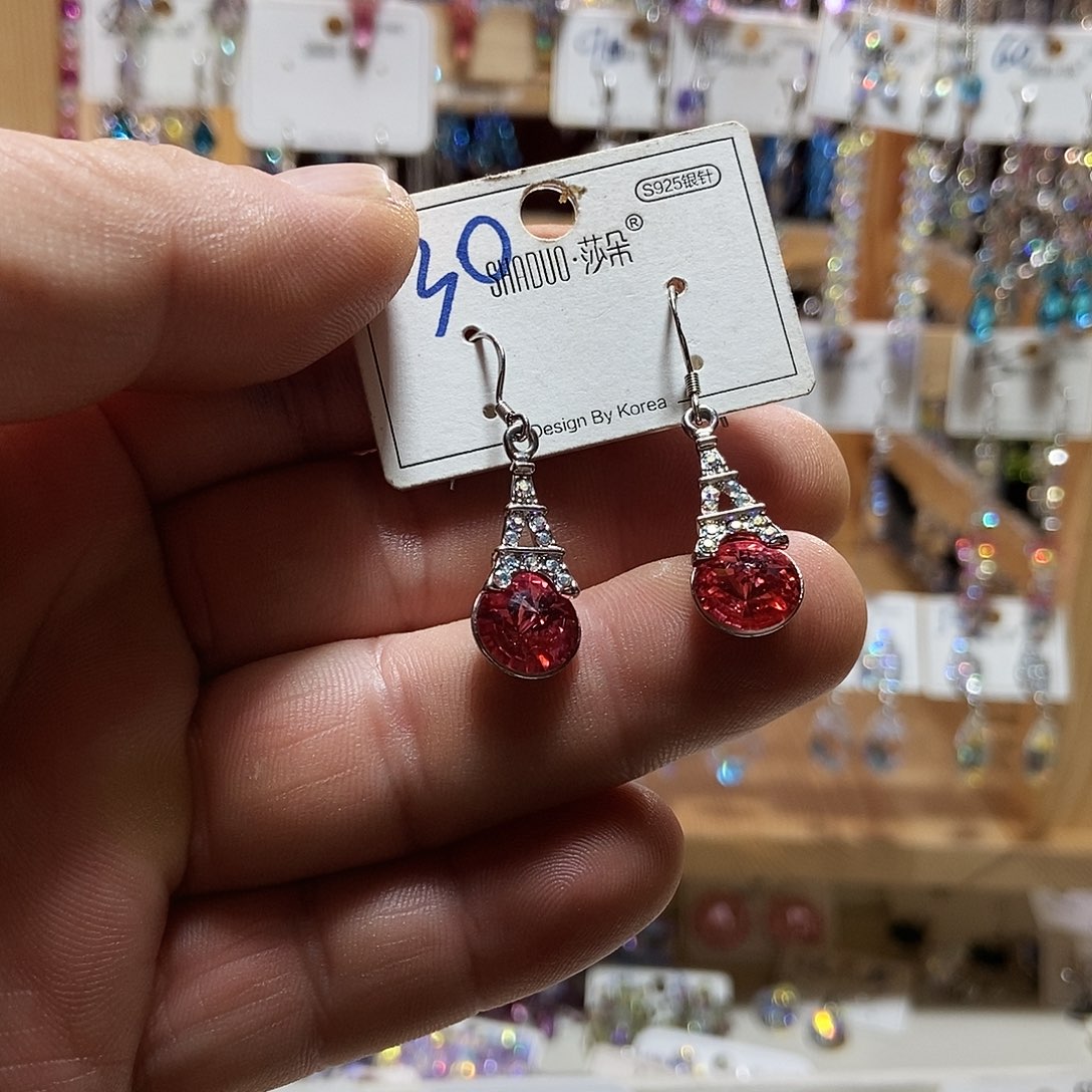 琉璃纯铜合金耳钉