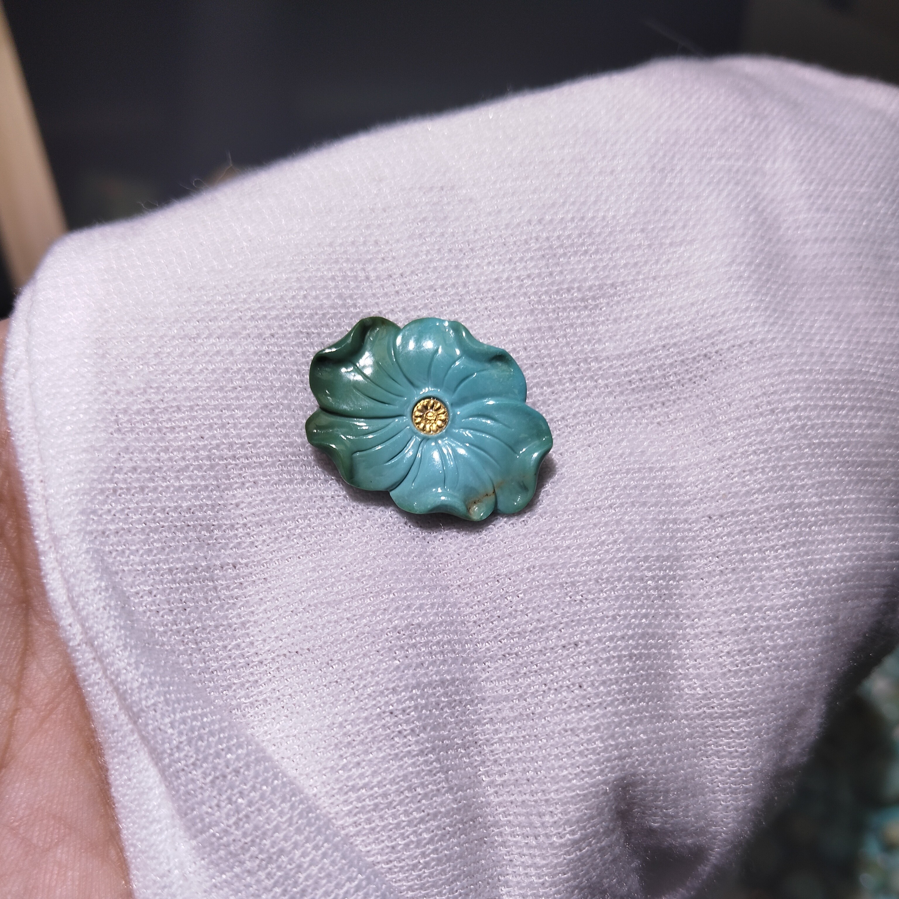 绿松石精雕花朵，十堰矿区发货
