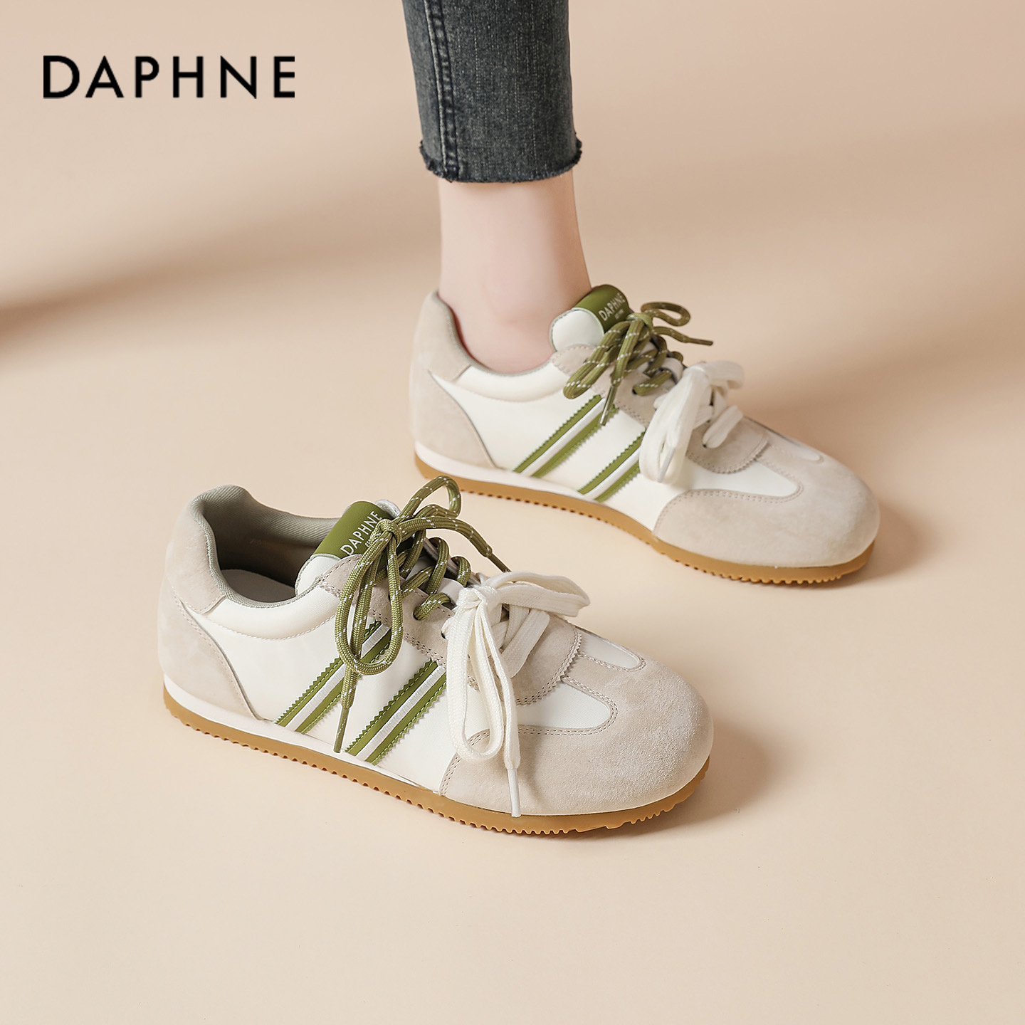 达芙妮德训鞋女2026新款春季巨好看鞋子女鞋配裙子复古百搭休闲鞋商品图