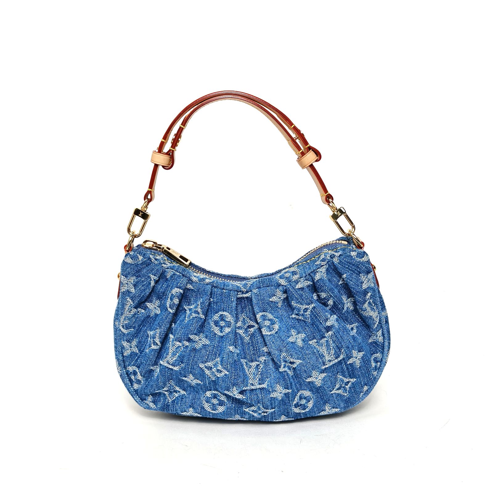 99新 LouisVuitton/路易威登 小花柳 腋下包 牛仔布 老花 芯片 