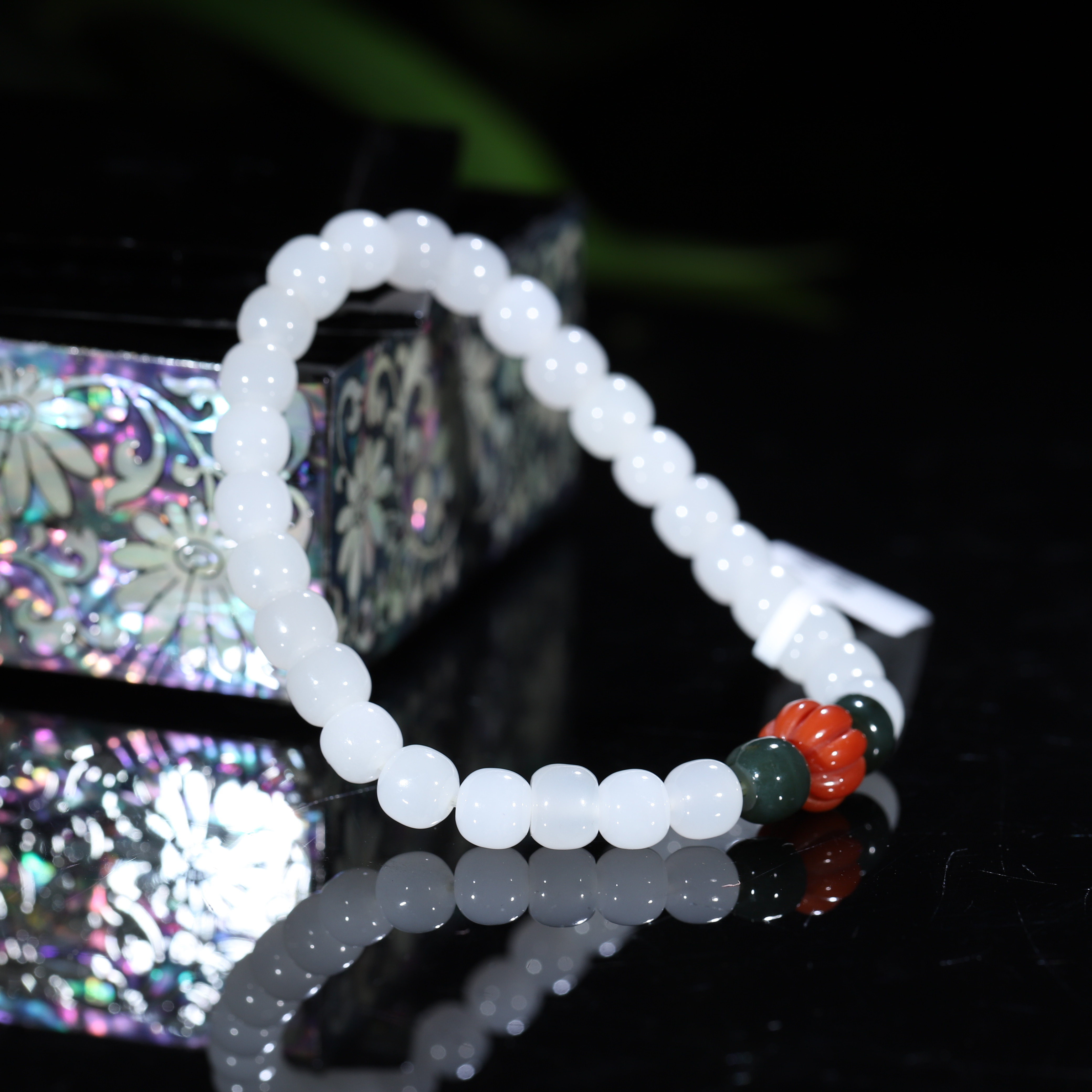 汪氏珠宝【央广】青海料和田玉老型珠手串 G4-4289 多样性发其一