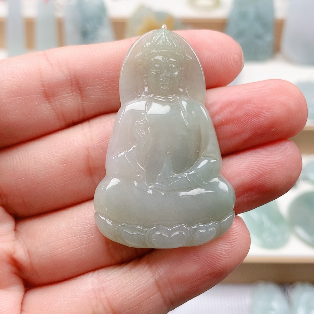 翡翠未镶嵌吊坠(不含链)10素衣观音