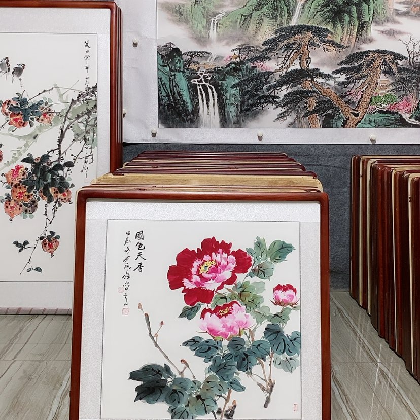 【闪购商品】国画书画作品带框65×65厘米