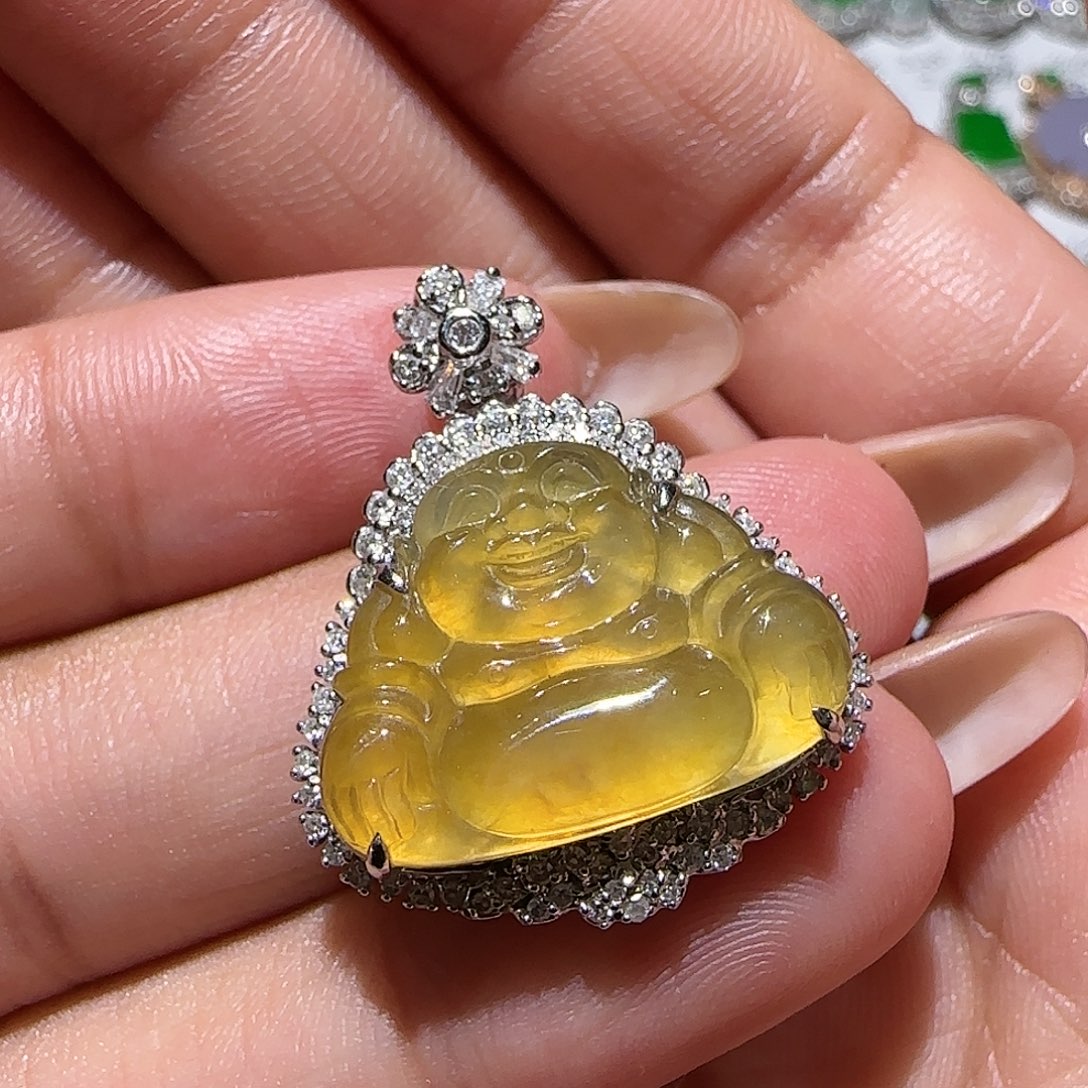 【闪购商品】颈饰18K金镶嵌翡翠天然