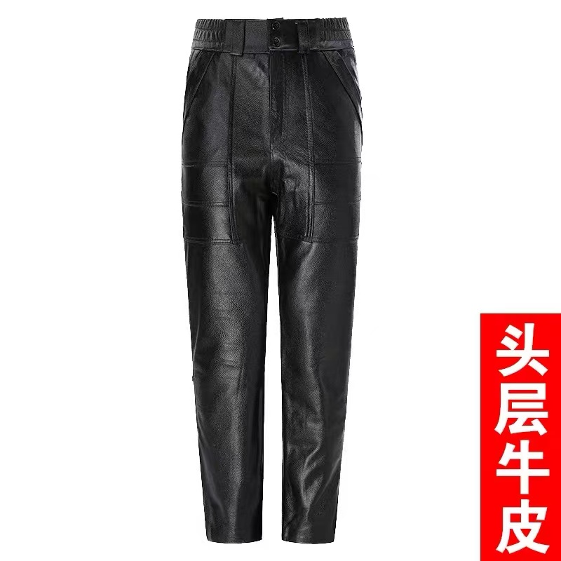 冬季春季多口袋秋冬男士防风真皮皮裤