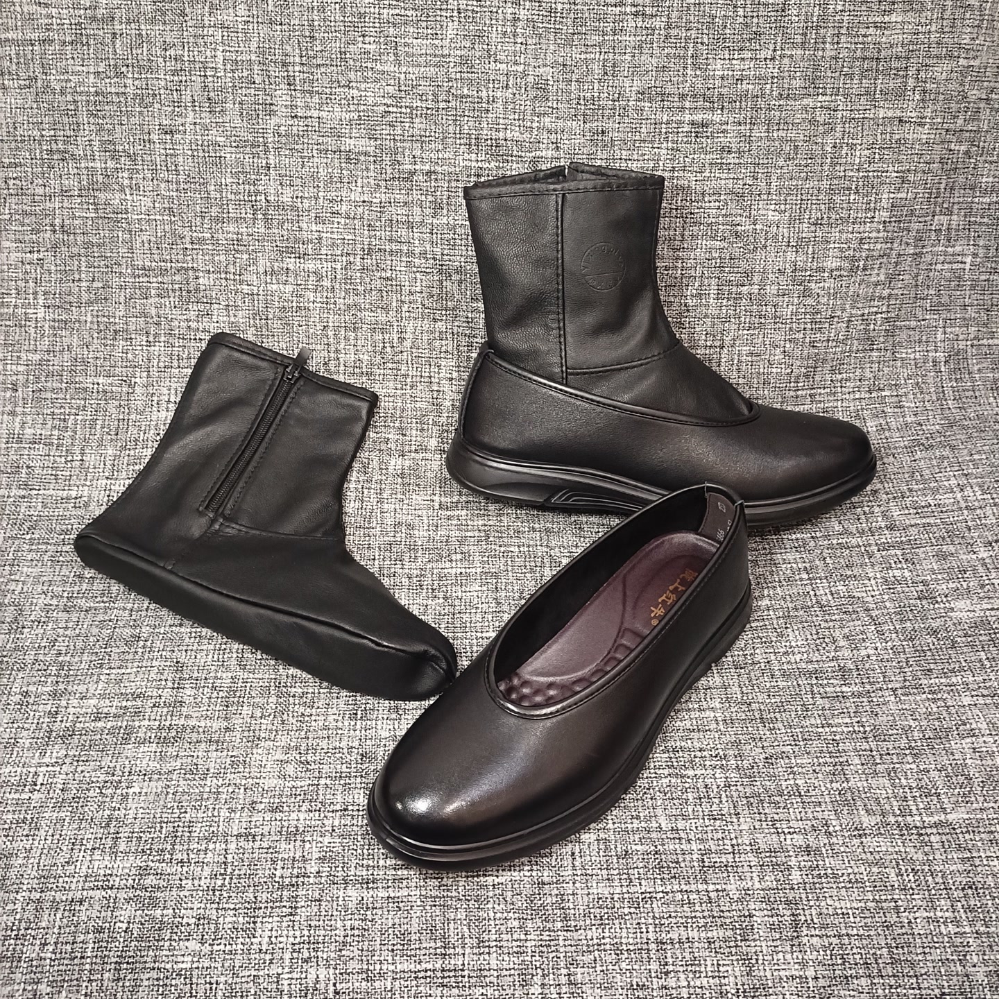 男鞋真皮圆口鞋+皮袜少数民族用品轻便舒适透气5件套盒8666