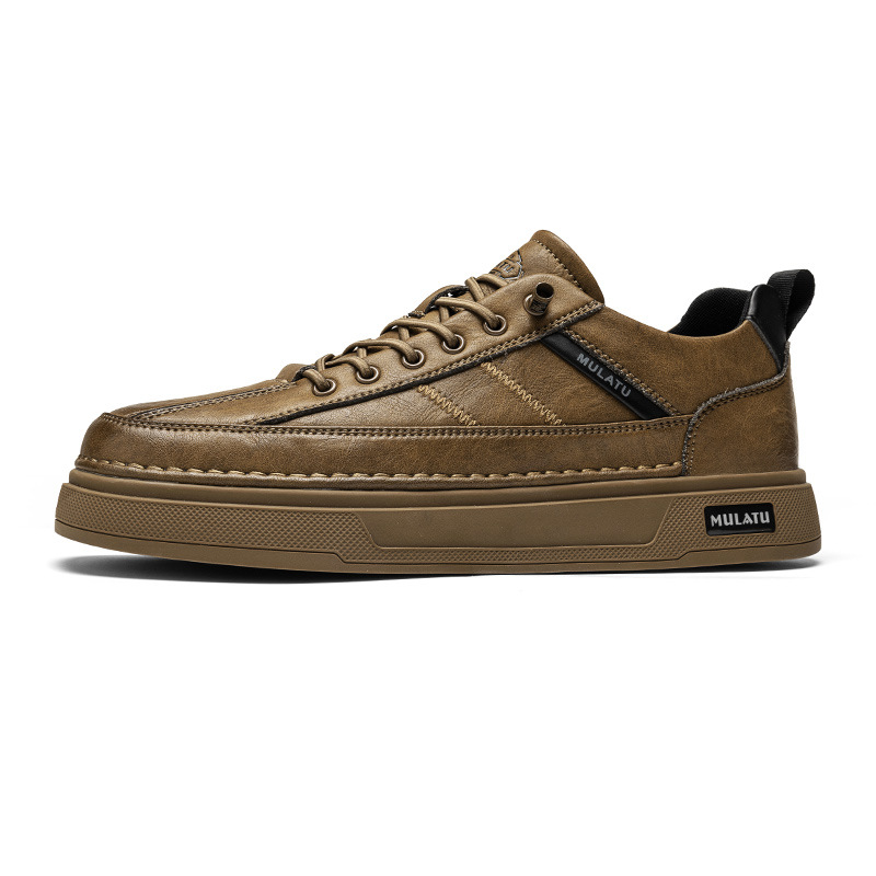 英伦复古风懒人一蹬免系带休闲鞋平底低帮时尚百搭舒适户外滑板鞋