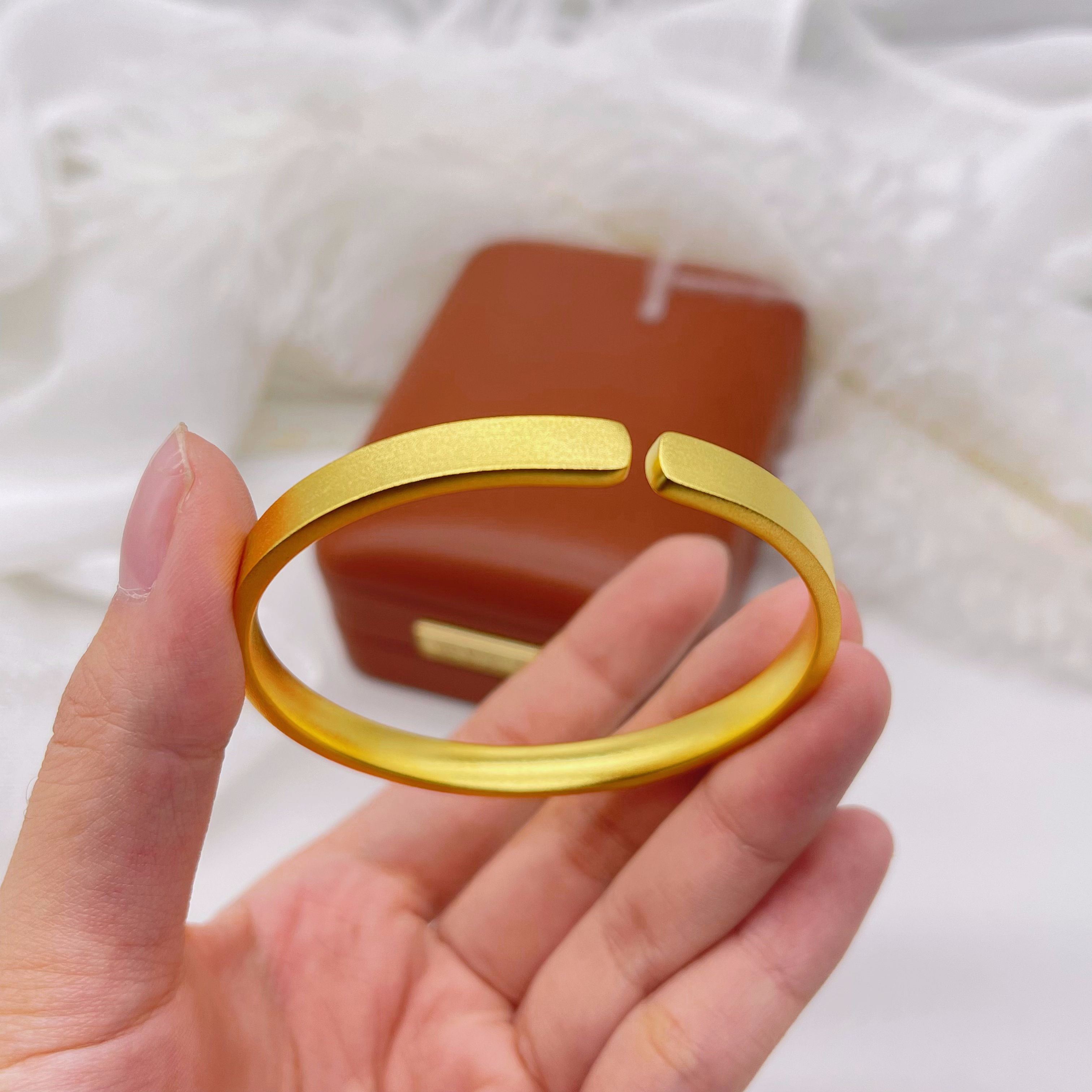 足银手镯 足银手镯0.6古法平面对口手镯