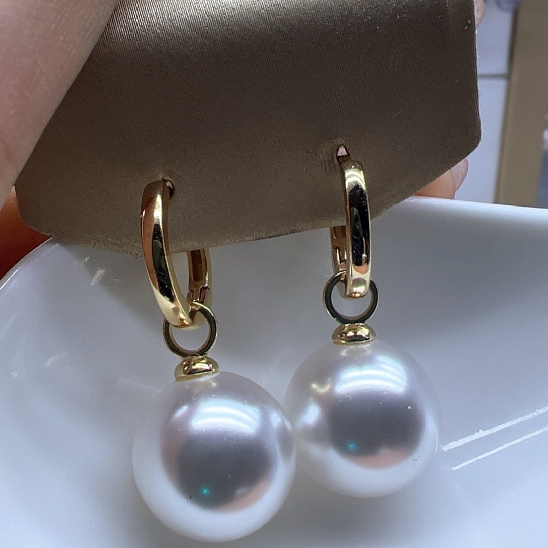 银S925镶嵌淡水珍珠耳饰