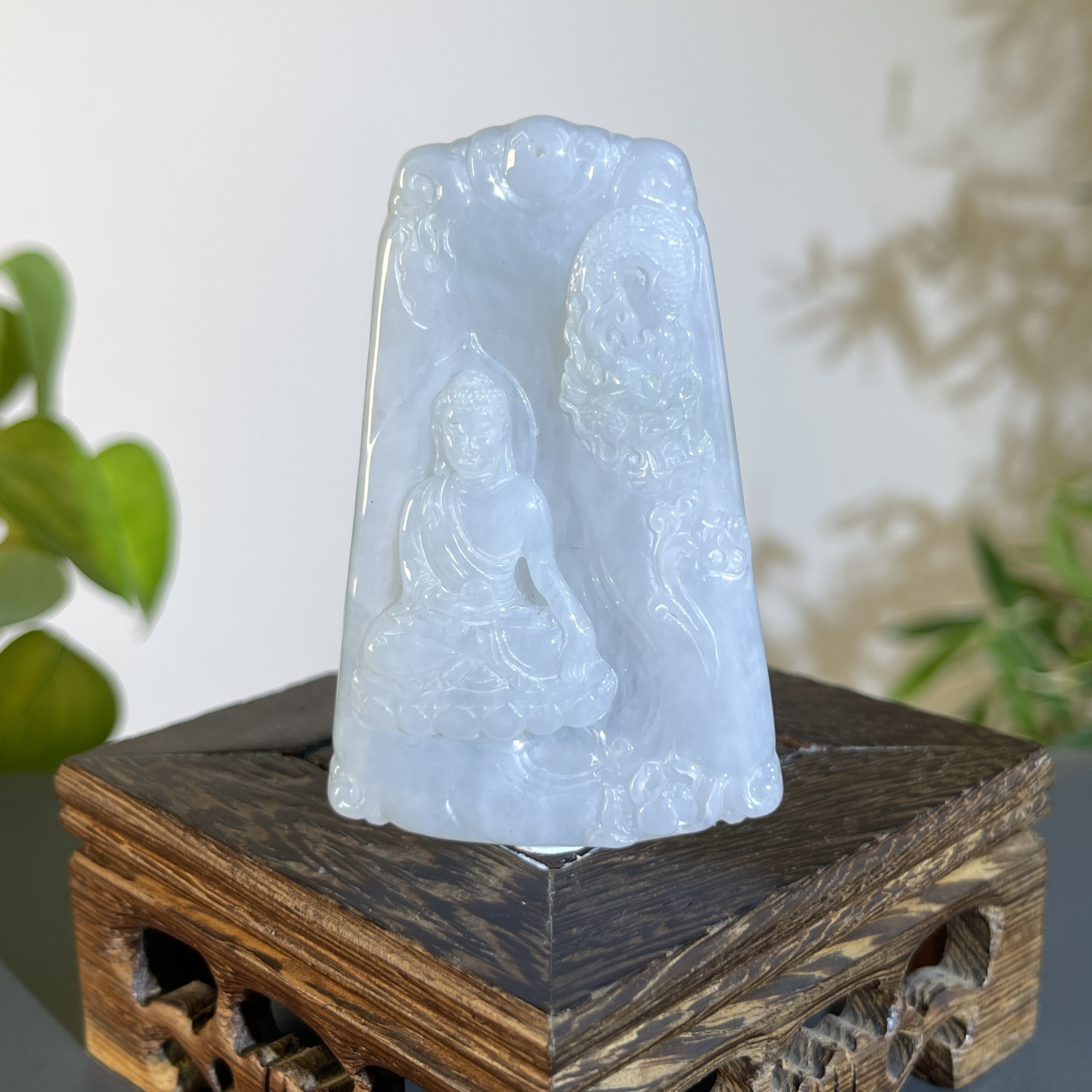 JXW25-97 天然翡翠缅甸A货 阿弥陀佛