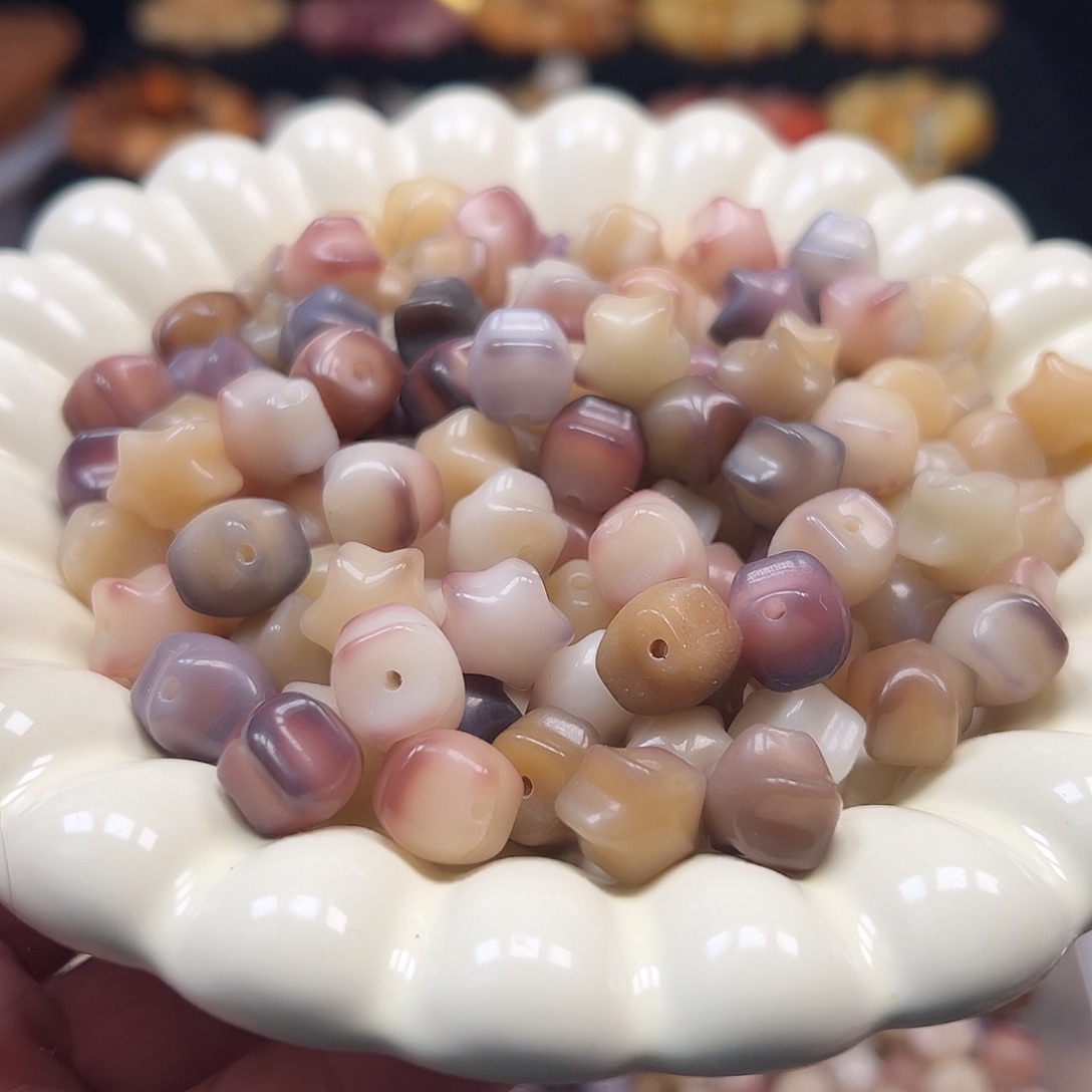 手串菩提根/象牙果卡12紫水晶幸运星100颗