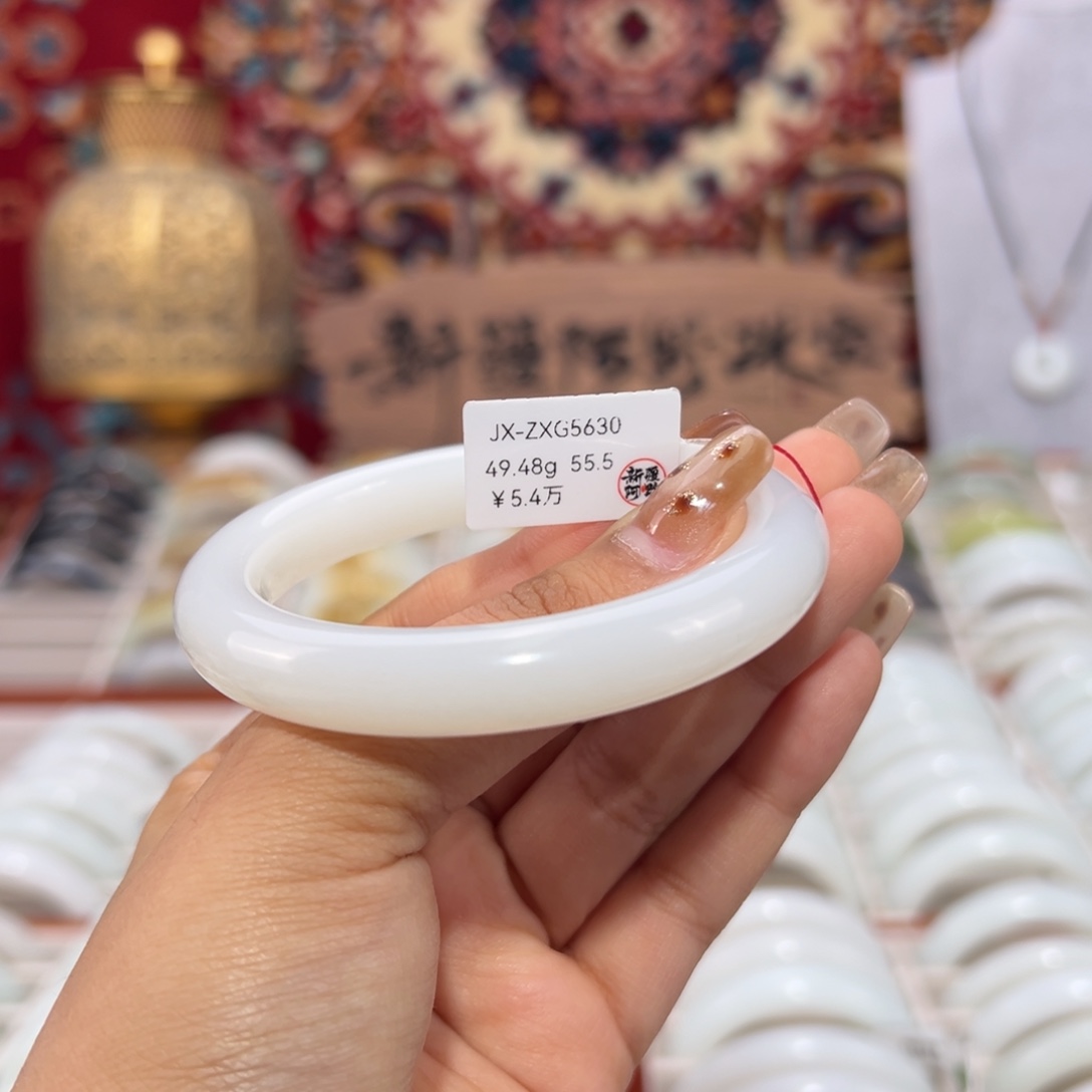 和田玉未镶嵌手镯新疆羊脂白和田玉白玉手镯