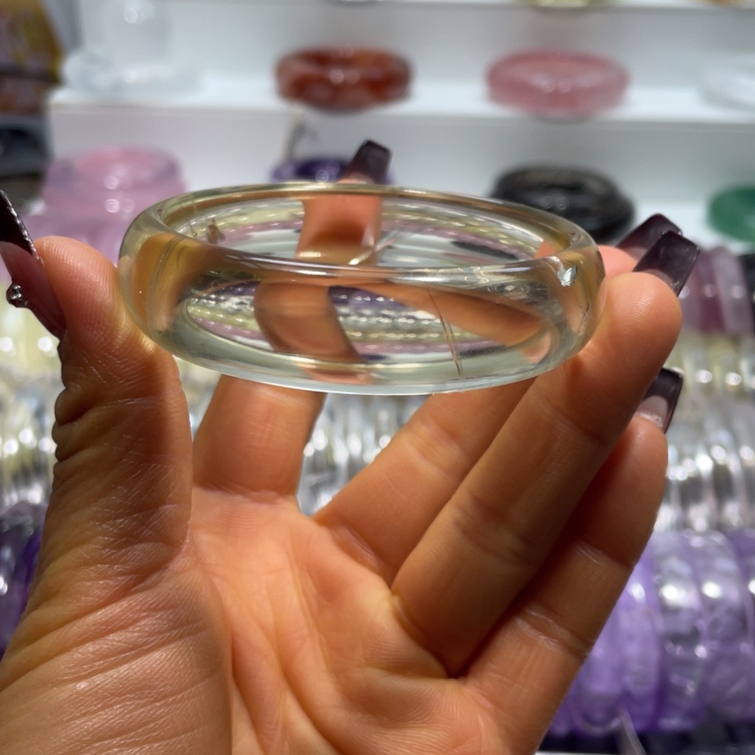 水晶手镯58.8圈口30号未镶嵌