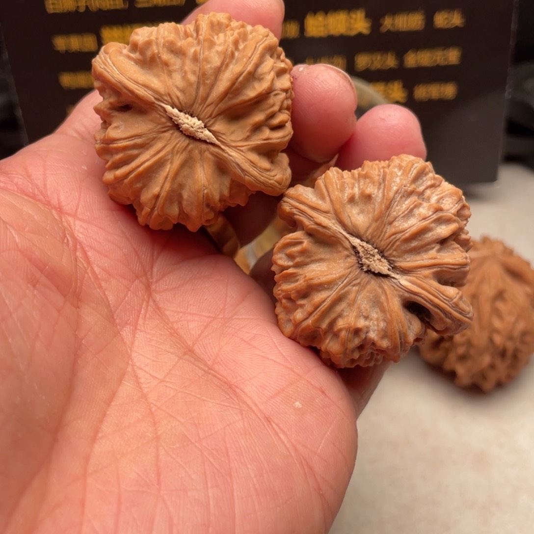 文玩核桃把件41尺全品闷白