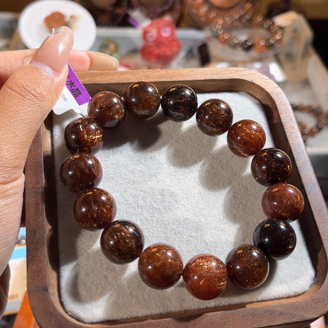 金***豆水晶手链未镶嵌黑金超15m