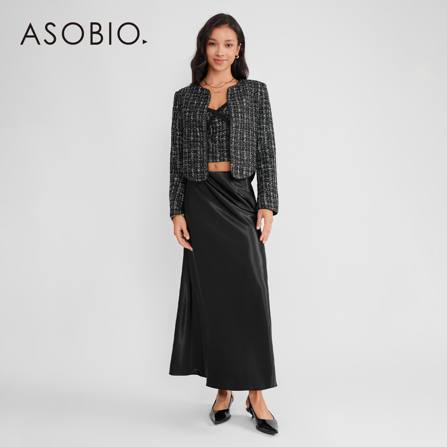 Asobio经典小香风吊带短外套套装2025秋季新品薄款休闲短外套295