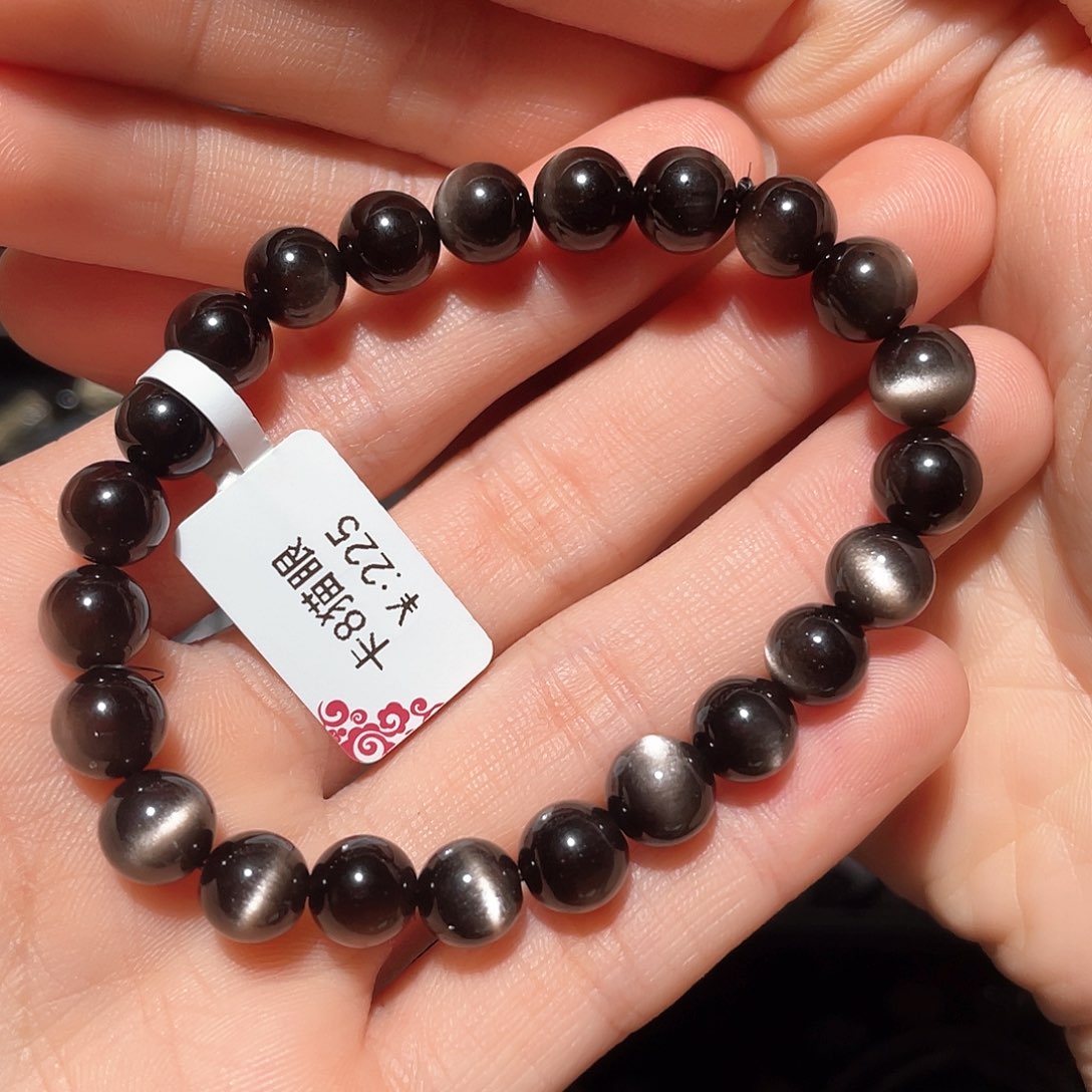 黑曜岩手链未镶嵌吳**C