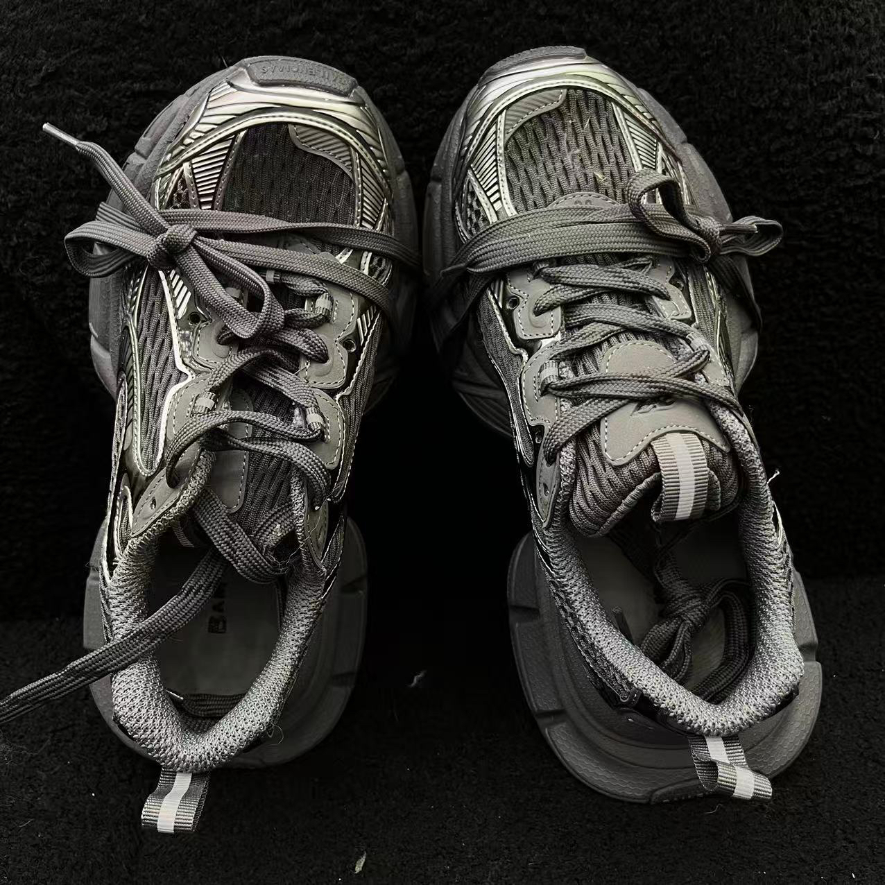 秋季新款厚底透气网面时尚休闲情侣老爹鞋