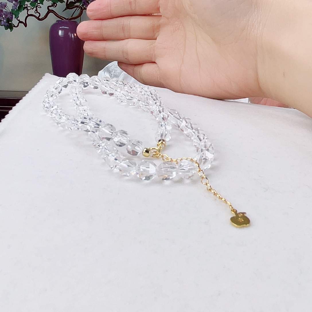 水晶颈饰银S925镶嵌水晶6.6